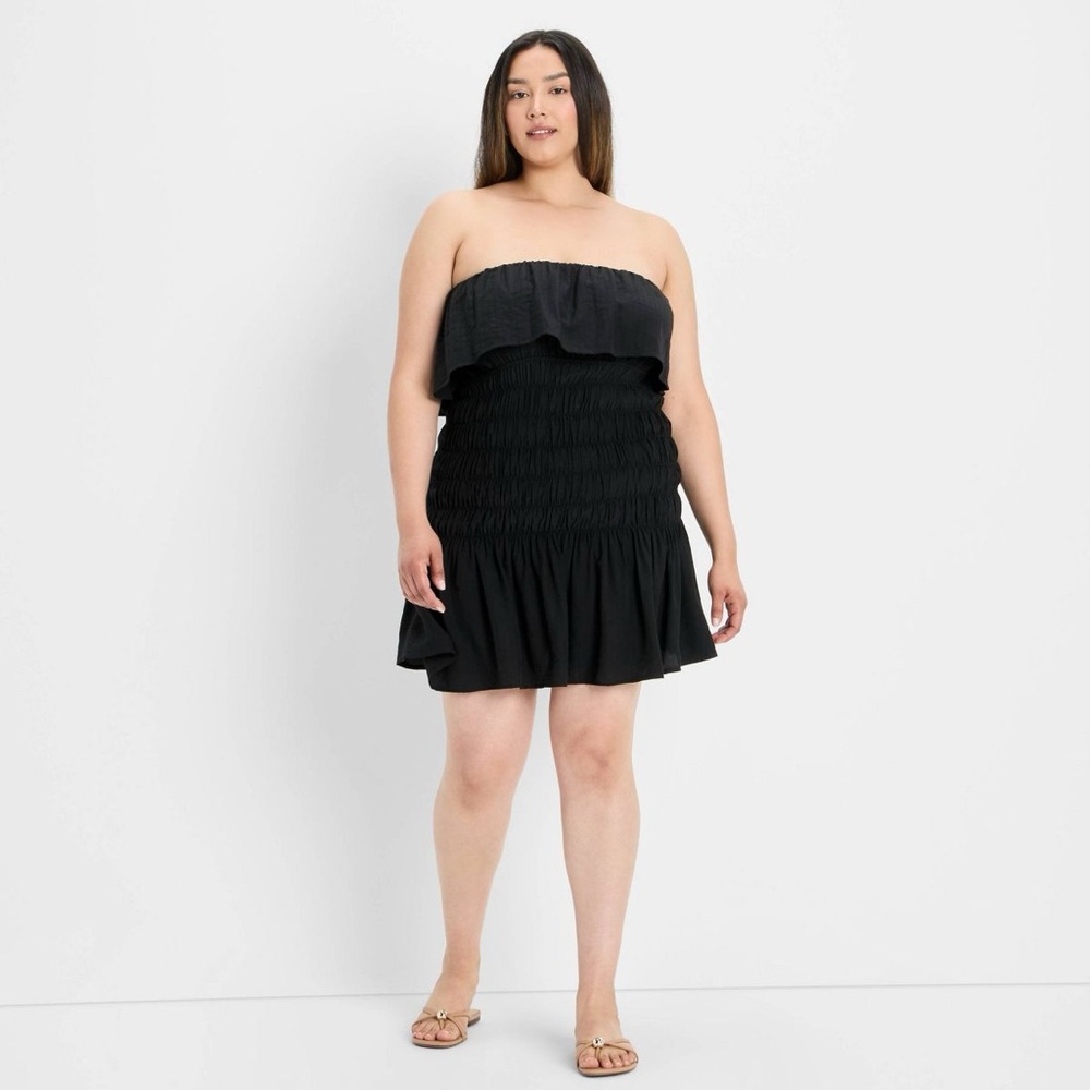 Women's Drop Waist Ruffle Mini A-Line Dress - Future Collective